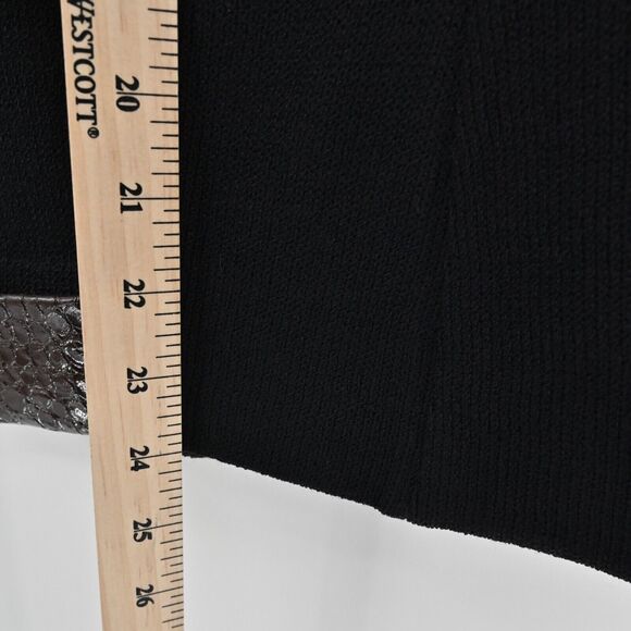 ST JOHN Jacket Womens Sz 10 Santana Knit Removable Collar Button Front Croc Trim - Picture 9 of 12